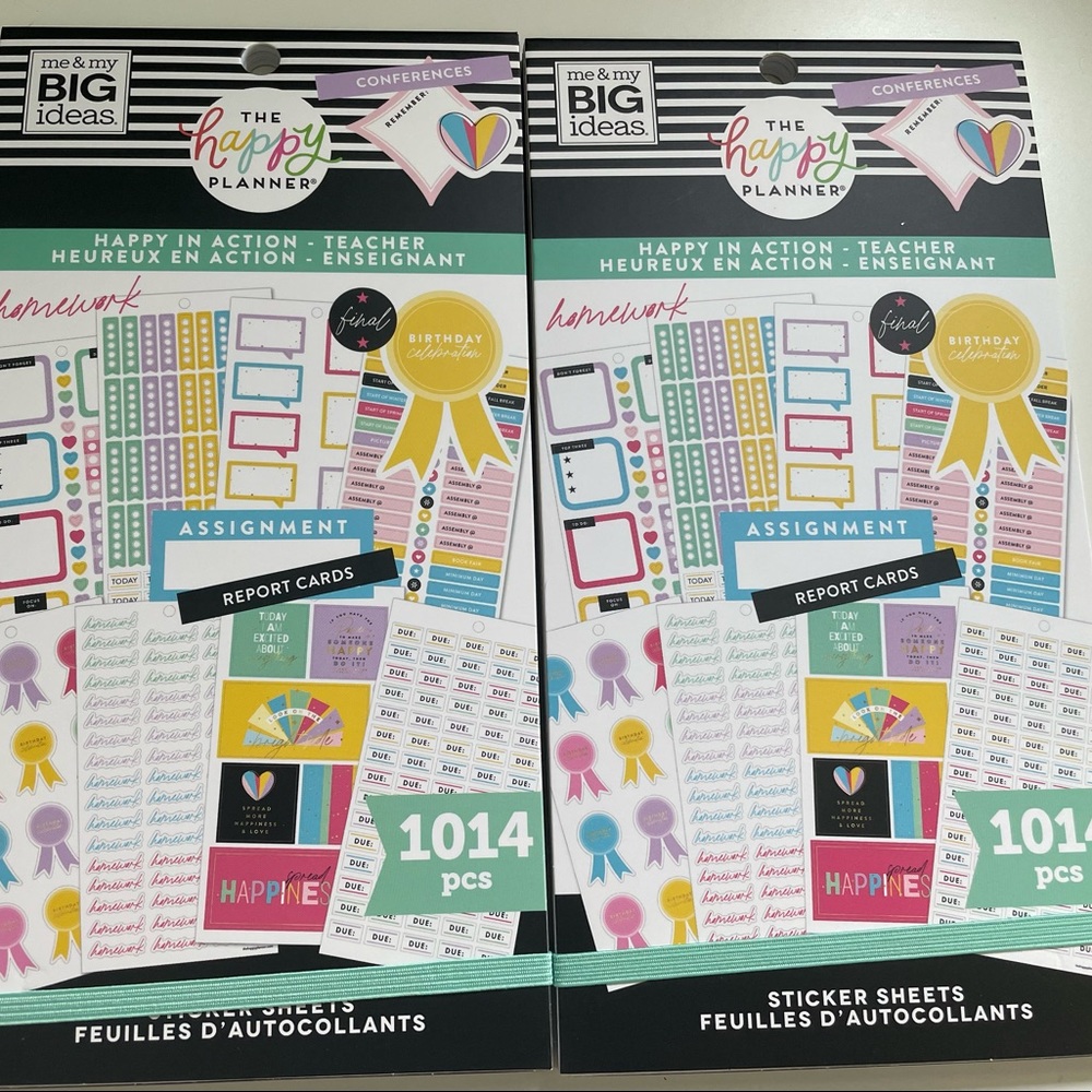 The Happy Planner set of 2 teacher sticker books planning